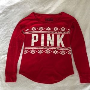 PINK Holiday thermal Henley-GUC